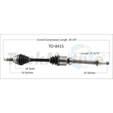 Surtrack Axle Cv Axle Shaft, To-8415 TO-8415